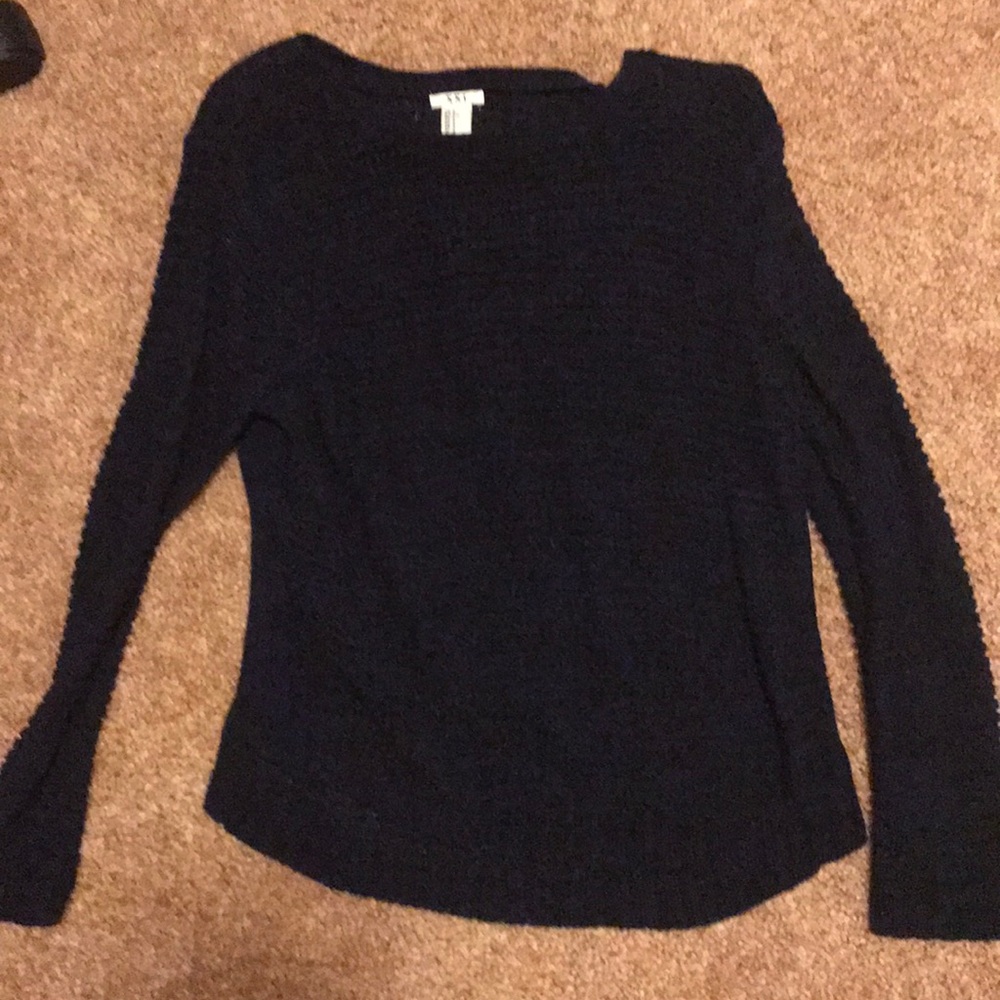 navy blue waffle sweater